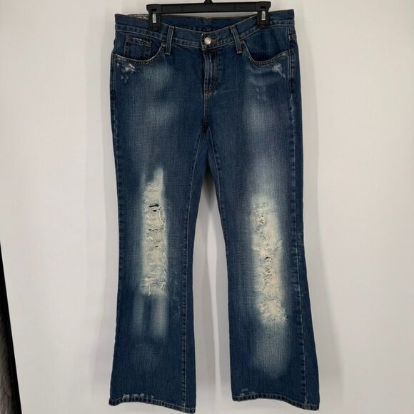 Stetson Womens Classic Bootcut Jeans No.816 Size 14 Long Distressed Denim - Picture 2 of 16